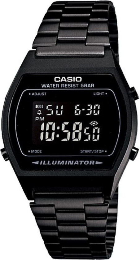 Classic Black - B640WB-1BEF - Digital - Sort - Unisex - Rustfritt stål - ledd m/pin - Mineral