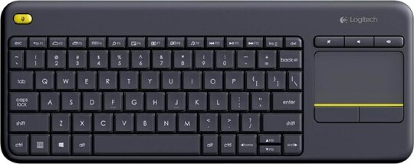 K400 Plus Ergonomic Wireless Touch - Tastatur - Amerikansk Engelsk - Svart