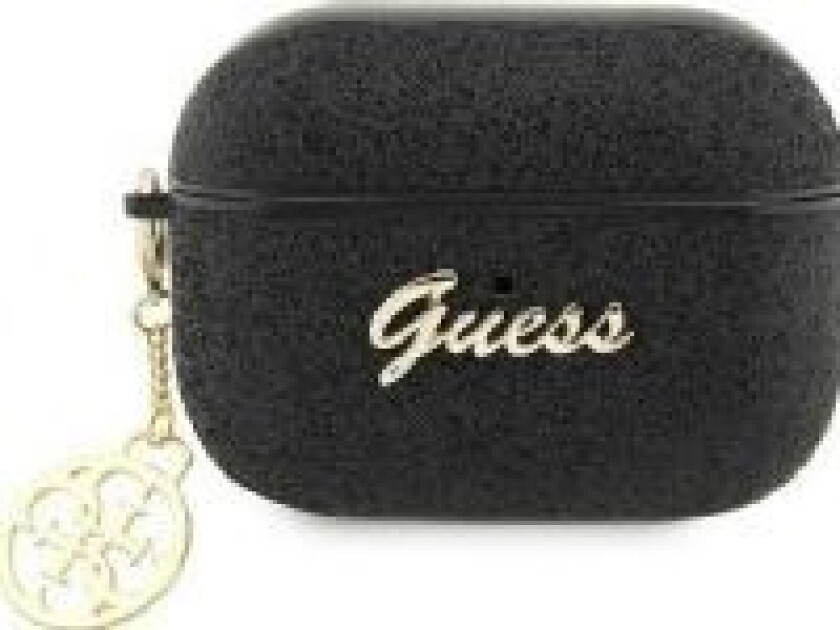 Guess GUAP2GLGSHK AirPods Pro 2 deksel svart/svart Glitter Flake 4G Charm