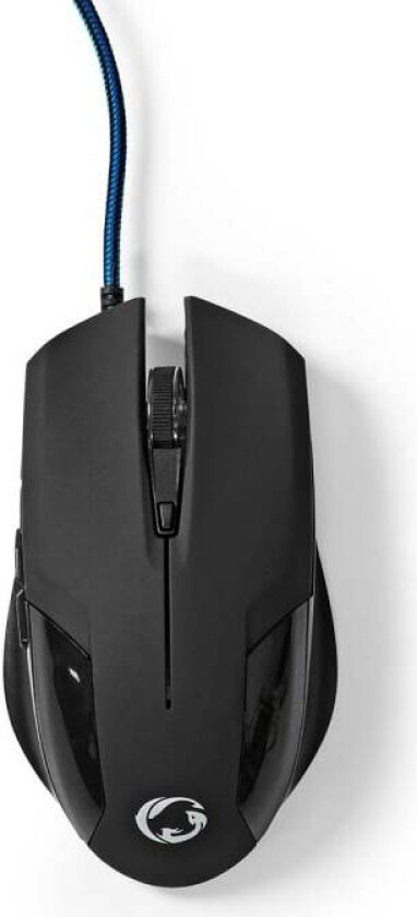Nedis Gaming Mouse   Wired   1200 / 2400 / 4800 / 7200 dpi   Justerbar DPI   Antall knapper: 6   Programmerbare knapper   Right-Handed   1.50 m   Uten