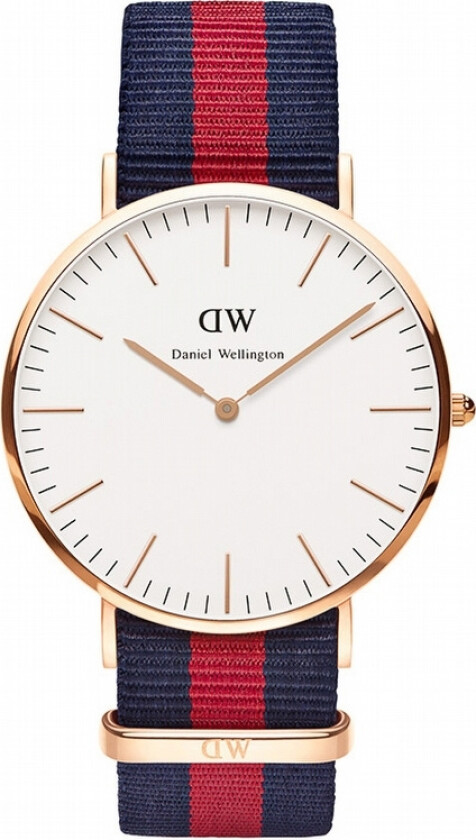 Classic Oxford DW00100001 - Kvarts - Rosegull - Herreklokker - Stoff - Mineral