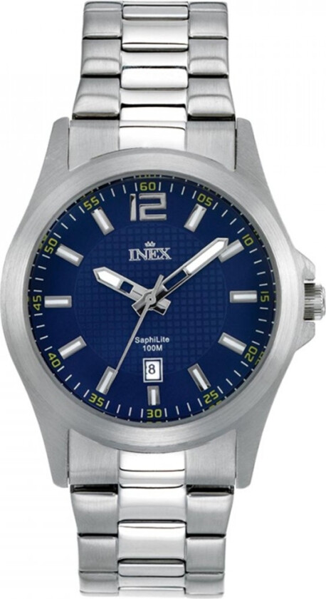 Inex Mens Silver/Blue A69426-1S8I - Kvarts - Sølv - Herreklokker - Rustfritt stål - ledd m/pin - Mineral