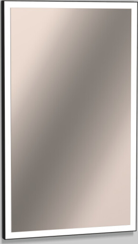 Bilde av speil med lys, dimbar, 60x100 cm, sort