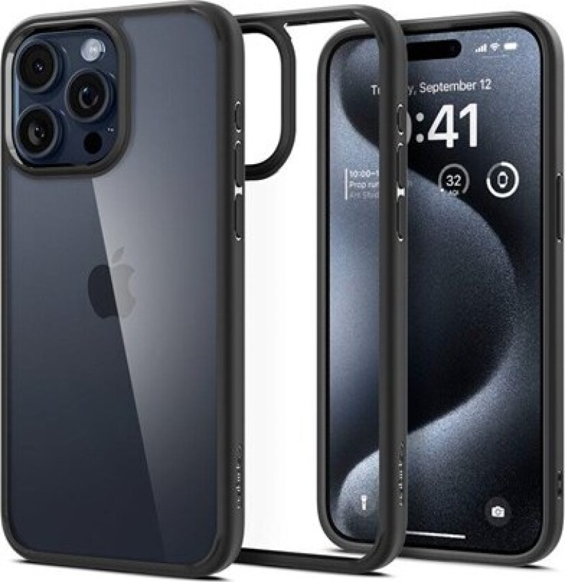 iPhone 15 Pro Max Ultra Hybrid Deksel - Gjennomsiktig / Svart