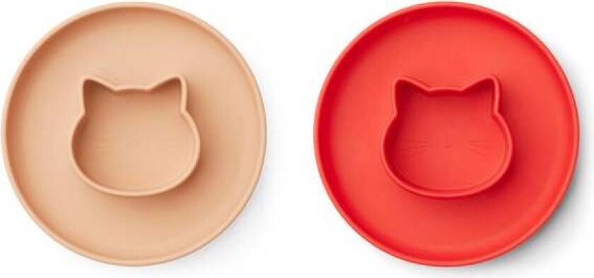 gordon tallerken 2 pk - cat apple red/tuscany rose mix