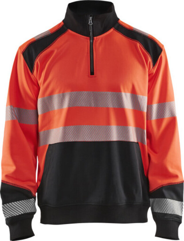 High vis sweatshirt halv glidelås H