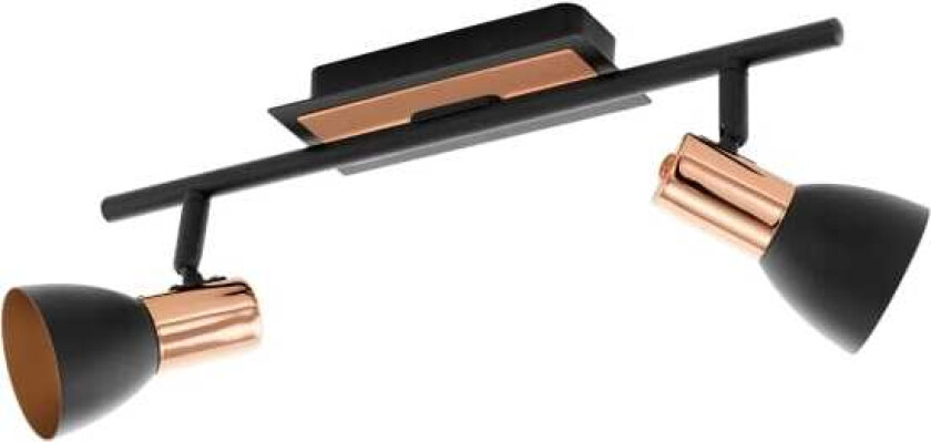 Barnham, Overflateegnet, Ikke-utskiftbare pærer, 6,6 W, 3000 K, 240 lm, Sort, Kobber