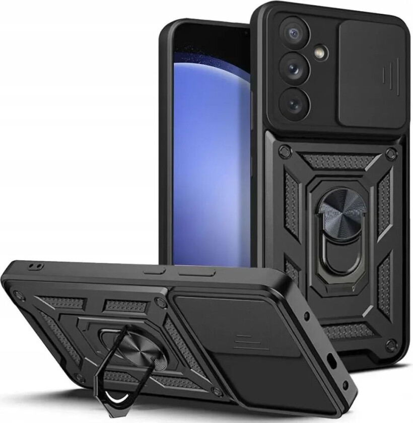 Samsung Galaxy S23 FE Tech-Protect Camshield Deksel med Magnetisk Ring og Stativfunksjon - Svart
