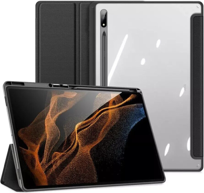 Samsung Galaxy Tab S8 Ultra DUX DUCIS TOBY Series - Støtsikkert Flipdeksel - Svart