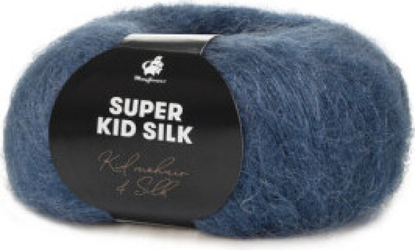 Super Kid Silk Garn Unicolor 123 Dusty Denim Blå