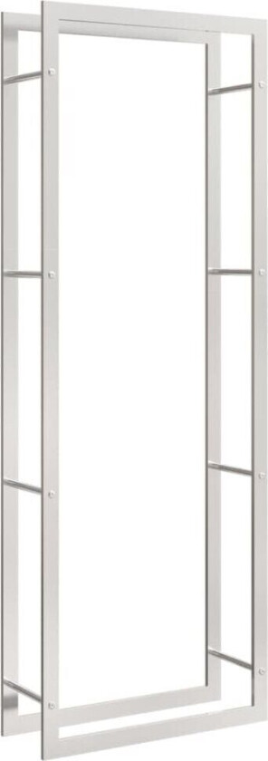 Vedstativ 80x28x222 cm - rustfritt stål