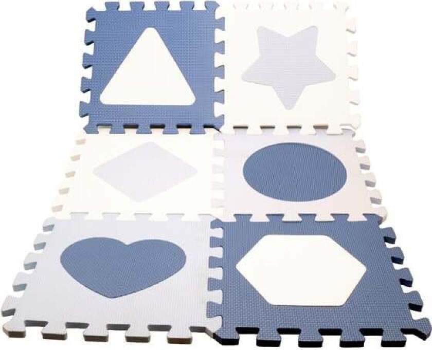 - Floor puzzle in foam w. shapes - Blue ( 2513 )