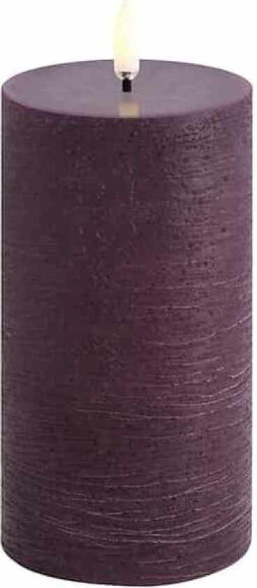 - LED pillar candle - Plum, Rustic - 7,8x15,2 cm (UL-PI-PL78015)