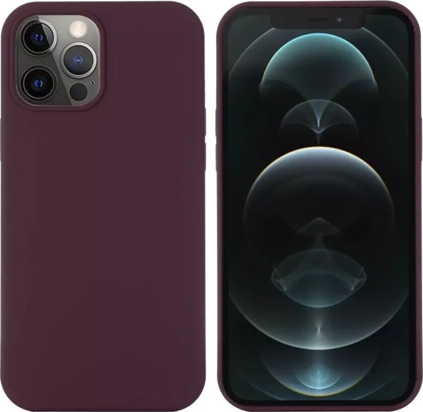 iPhone 12 / 12 Pro Silikondeksel Mørk Rød MagSafe