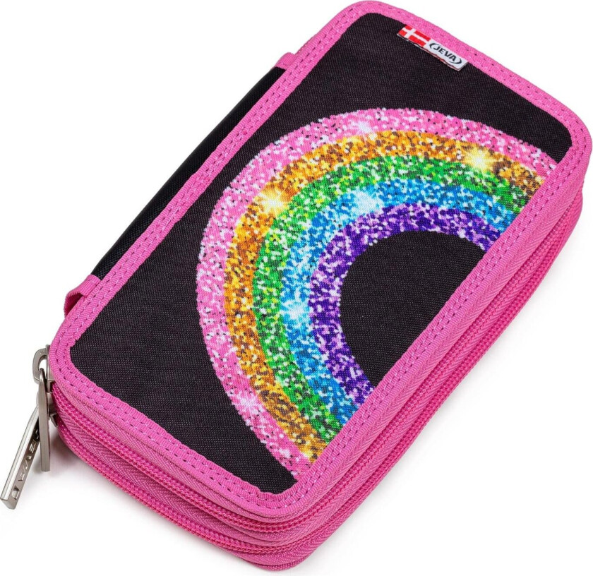 JEVA - Pencil Case TwoZip - Rainbow Glitter (8865-62)