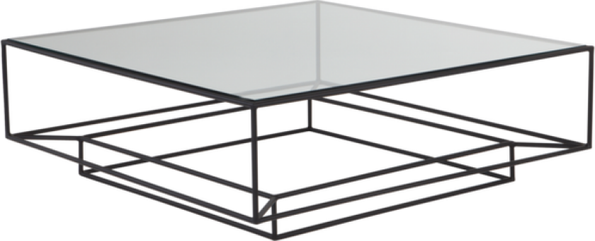 LAKELAND sofabord 102x102 cm Glass/Svart