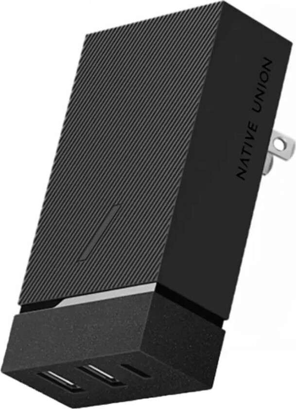 Smart Hub 45W Vegglader / Reiseadapter m. USB-A & USB-C - Svart