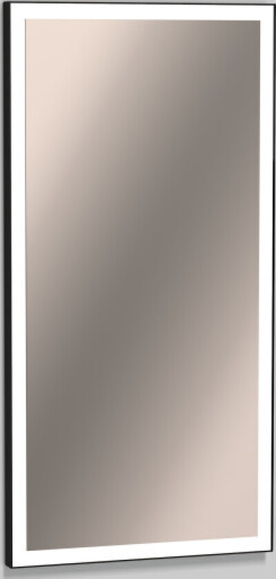 Bilde av speil med lys, dimbar, 50x100 cm, sort