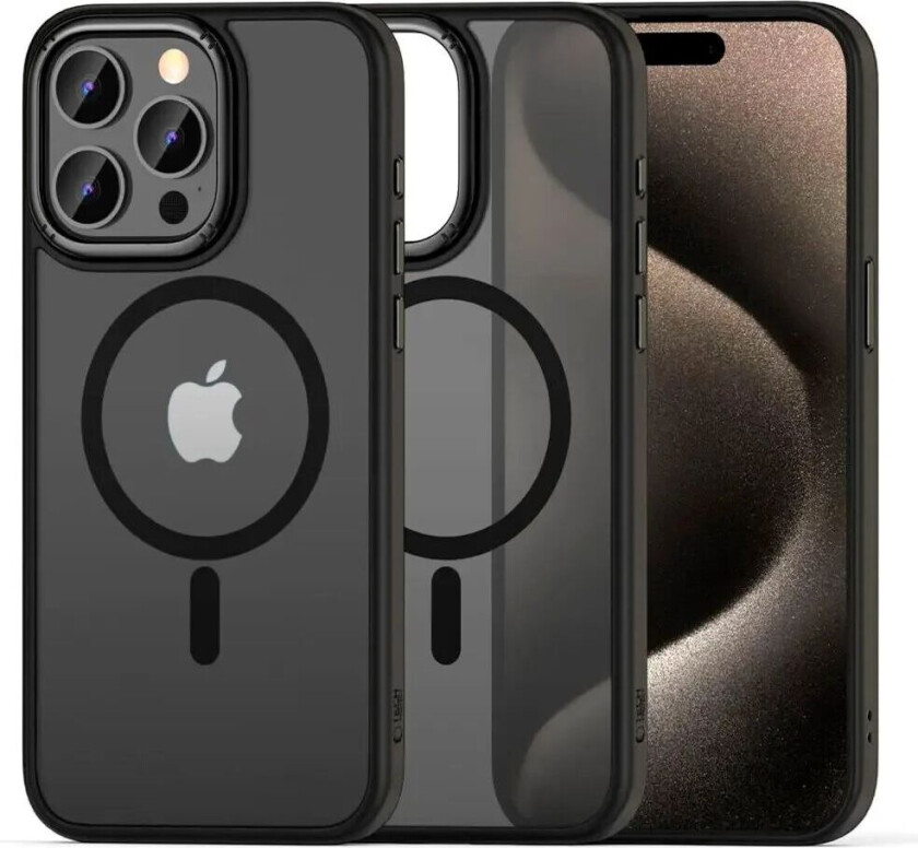 iPhone 15 Pro Max Tech-Protect Magmat 2 Deksel - MagSafe Kompatibel - Matt Svart