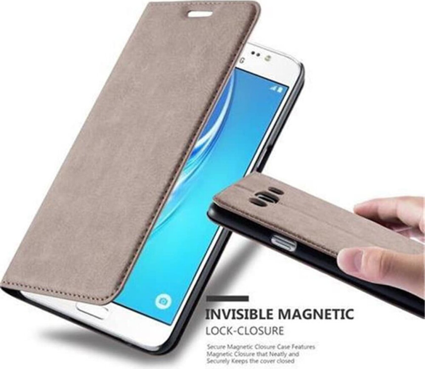 Lommebokdeksel til Galaxy J5 2016 Deksel med magnetisk lukking, stativfunksjon og kortlomme
