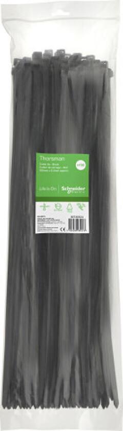 Buntebånd 8,8 x 550 mm sort - pakke á 100 stk.