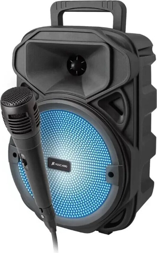 Karaokesett med Høyttaler og Mikrofon - Svart