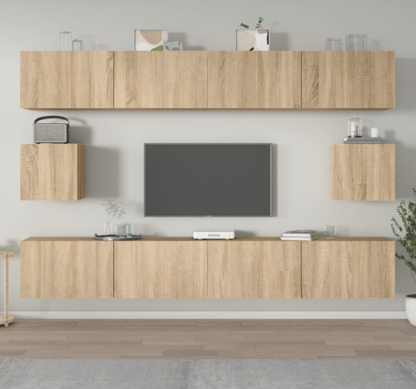 TV-skapsett 6 deler sonoma eik konstruert tre