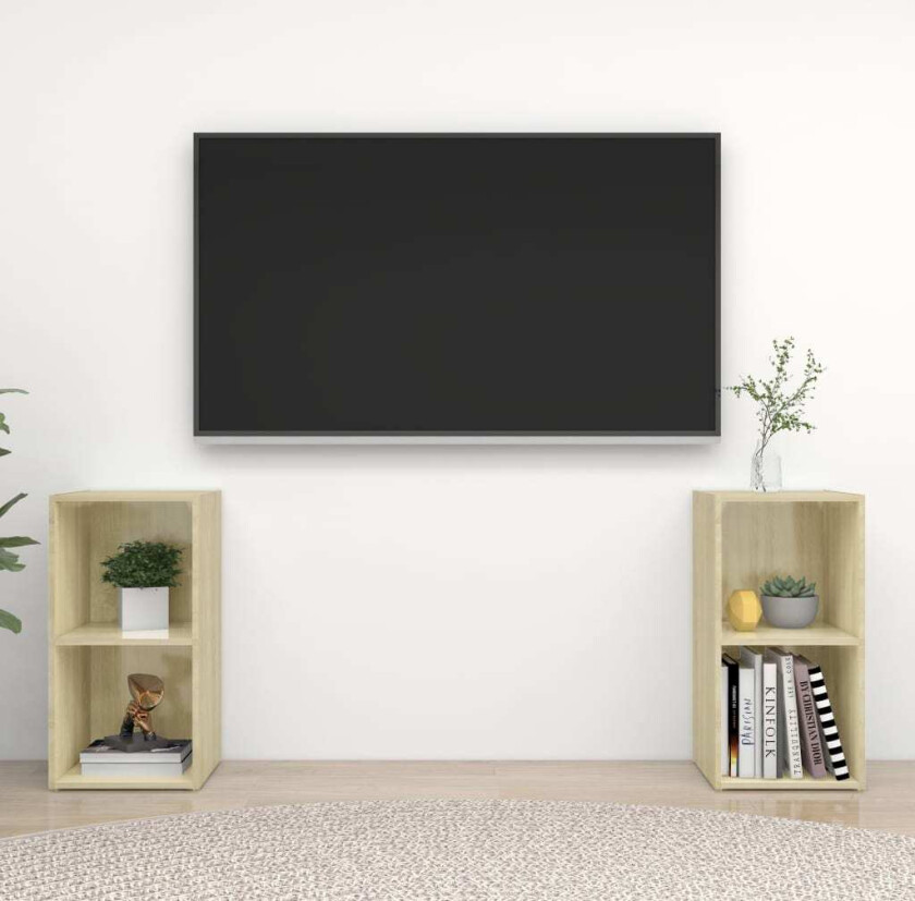 TV-benker 2 stk sonoma eik 72x35x36,5 cm sponplate