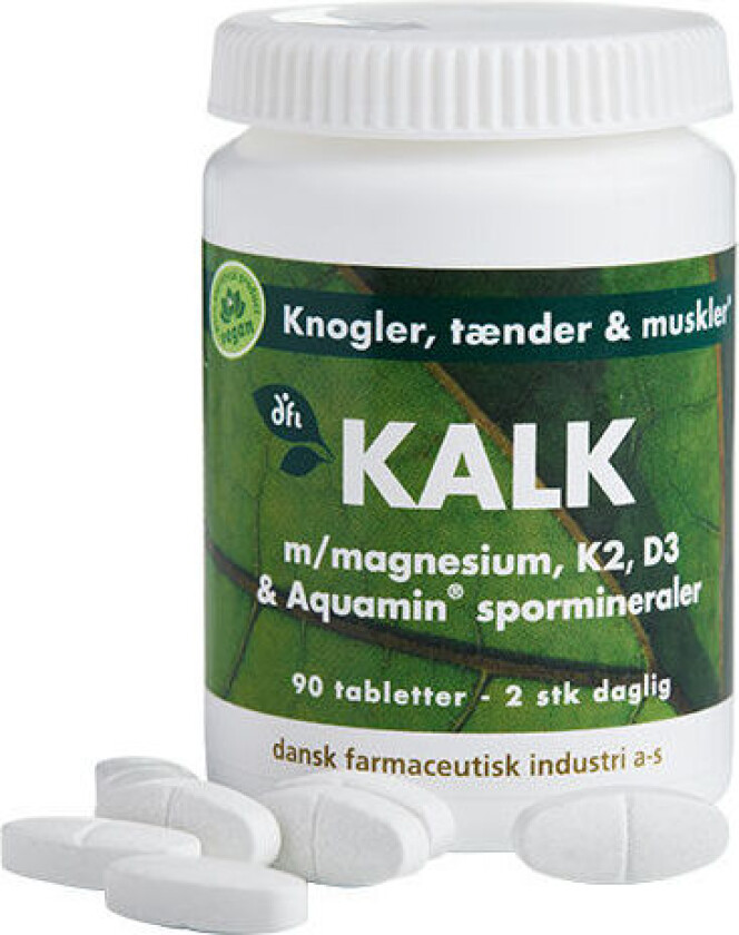 KALK med magnesium, K2, D3 og sporstoffer - 90 Tabletter