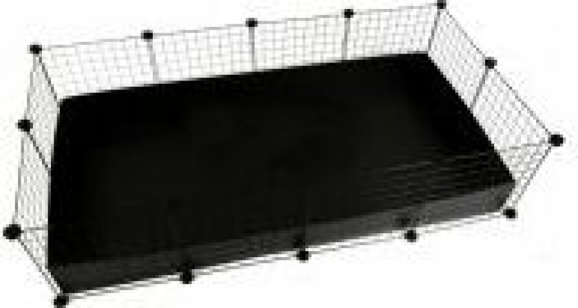 bur, modul 4x2, for marsvin, kanin, pinnsvin, svart, 149 x 77cm