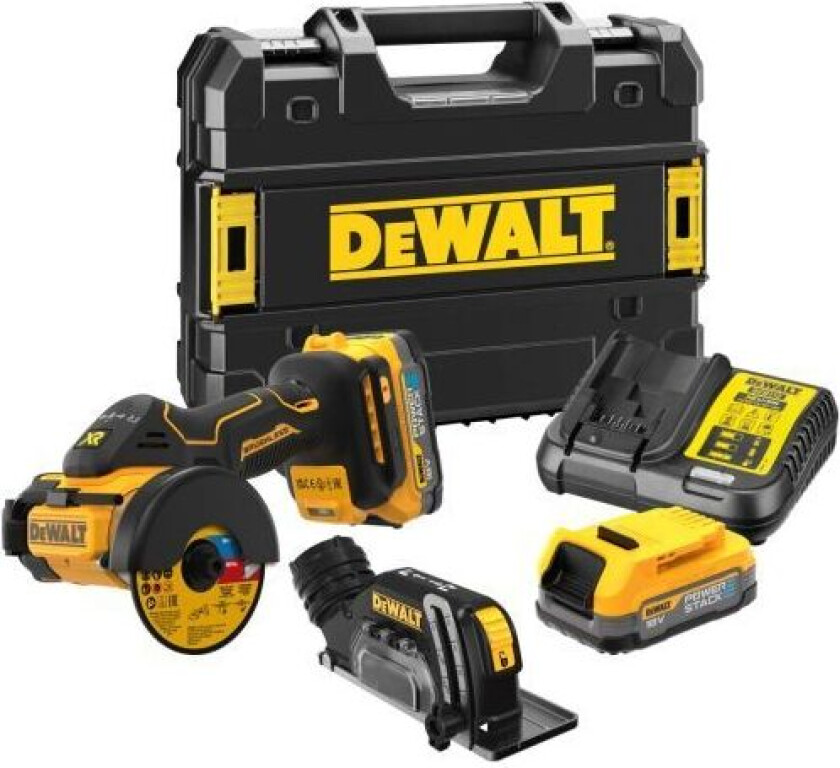 Dewalt DCS438E2T-QW Vinkelsliper med batteri og lader