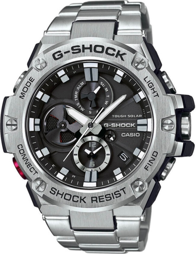 G-Shock GST-B100D-1AER - Kvarts - Sølv - Herreklokker - Rustfritt stål - ledd m/pin - Mineral