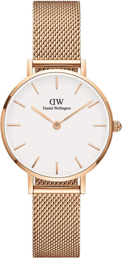 Classic Petite 28mm Melrose White RoseGold-Coloured DW00100219 - Kvarts - Rosegull - Dameklokker - Meshlenke - Mineral