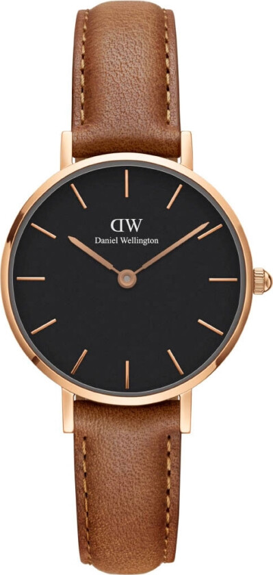 Daniel Wellington Classic Petite 28mm Durham Black Rose Gold DW00100222 - Kvarts - Rosegull - Dameklokker - Skinn - Mineral