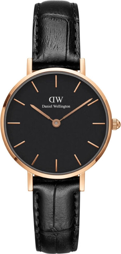 Classic Petite 28mm Reading Black Rose Gold DW00100223 - Kvarts - Rosegull - Dameklokker - Skinn - Mineral