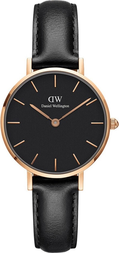 Classic Petite 28mm Sheffield Black Rose Gold DW00100224 - Kvarts - Rosegull - Dameklokker - Skinn - Mineral