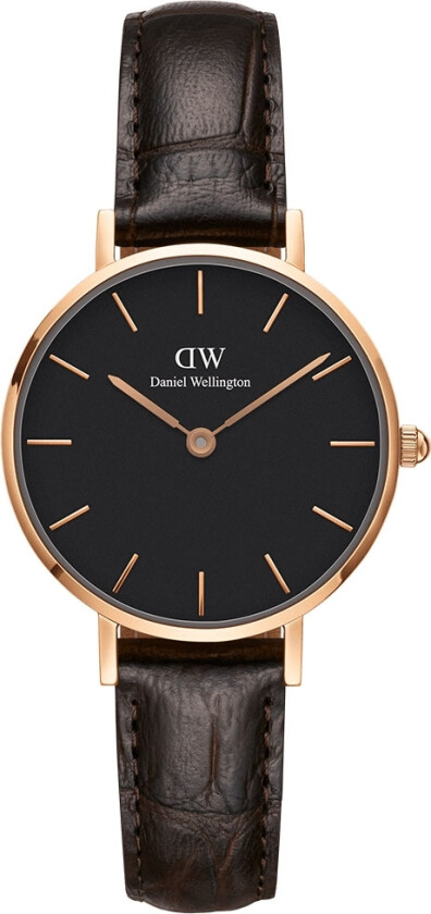Classic Petite 28mm York Black Rose Gold DW00100226 - Kvarts - Rosegull - Dameklokker - Skinn - Mineral