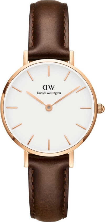 Classic Petite 28mm Bristol Rose Gold DW00100227 - Kvarts - Rosegull - Dameklokker - Skinn - Mineral