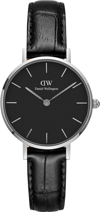 Classic Petite 28mm Reading Black Silver DW00100235 - Kvarts - Sølv - Dameklokker - Skinn - Mineral
