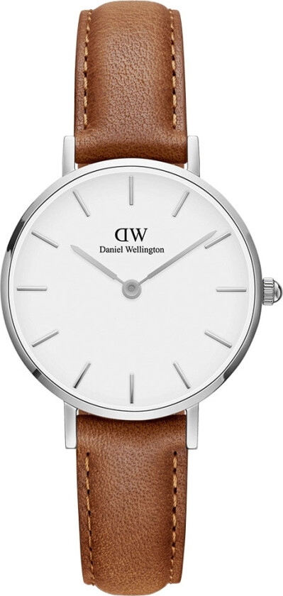 Classic Petite 28mm Durham Silver DW00100240 - Kvarts - Sølv - Dameklokker - Skinn - Mineral