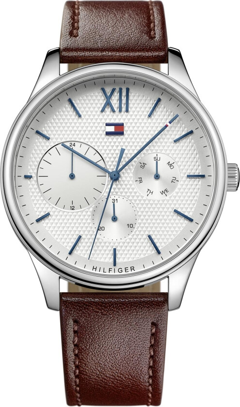 Damon 1791418 - Kvarts - Sølv - Herreklokker - Skinn - Mineral