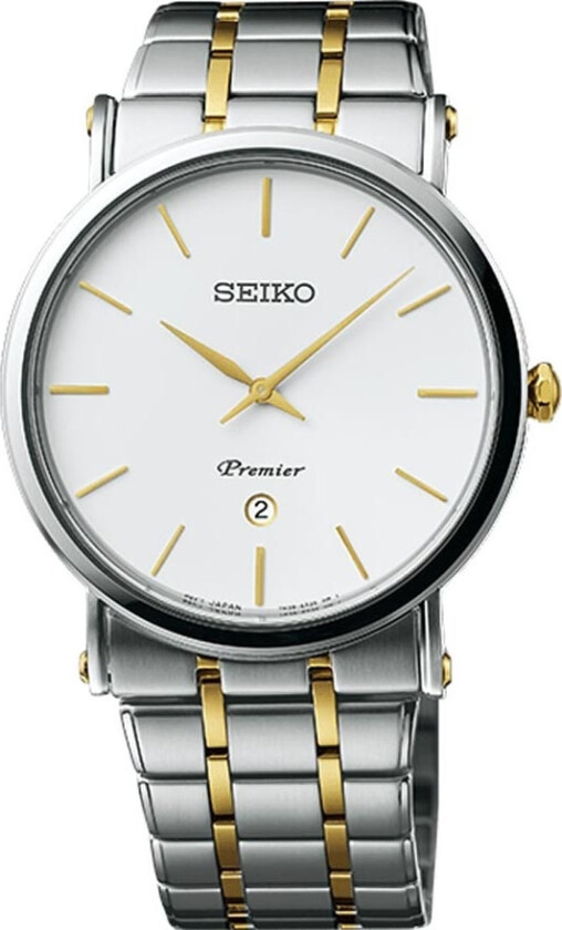 Seiko Premier SKP400P1 -  Kvarts - Sølv - Herreklokker - Rustfritt stål - ledd m/pin - Safir