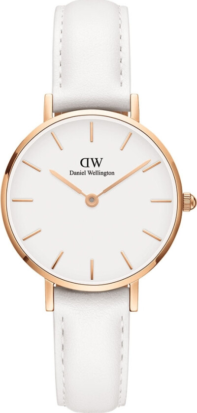 Petite 28mm Bondi White Rose Gold DW00100249 - Kvarts - Rosegull - Dameklokker - Skinn - Mineral
