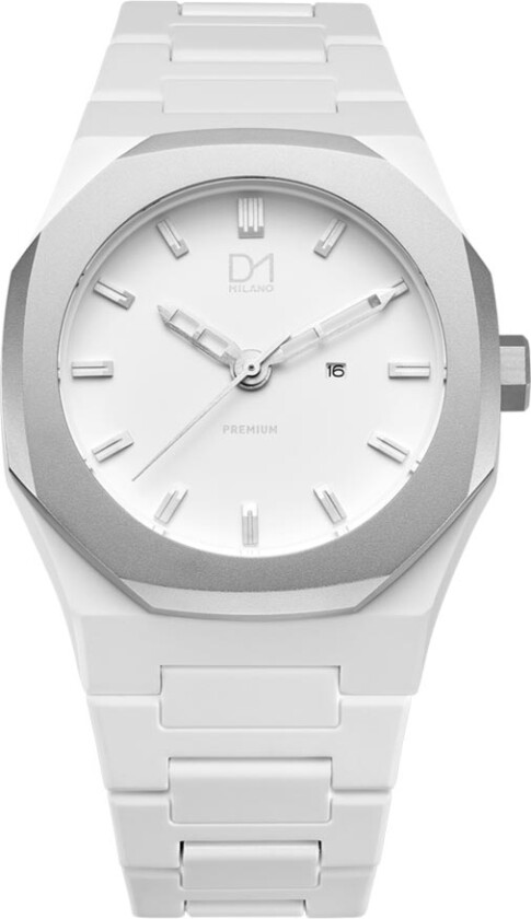 Polycarbon Premium A-PR05 - Kvarts - Hvit Sølv - Unisex - Plastikledd - Mineral