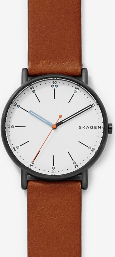 Signatur SKW6374 - Kvarts - Gunmetal - Herreklokker - Skinn - Mineral