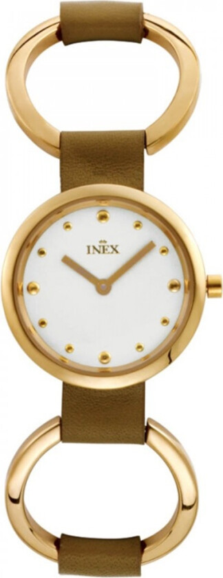 Inex Ladies Gold/Silver A114D4P - Kvarts - Gull - Dameklokker - Skinn - Mineral