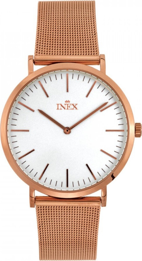 Inex Ladies Rose Gold/White A69463-2D4I - Kvarts - Rosegull - Dameklokker - Meshlenke - Mineral