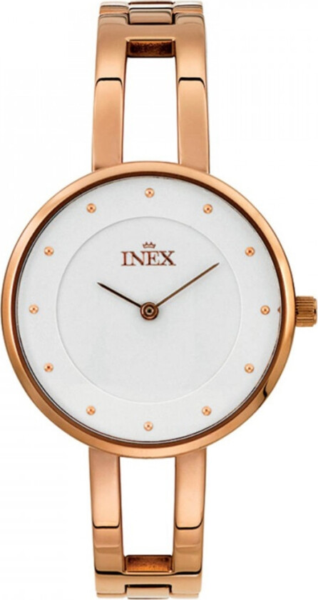 Inex Ladies Rose Gold/White A69499-1D4P - Kvarts - Rosegull - Dameklokker - Rustfritt stål - ledd m/pin - Mineral