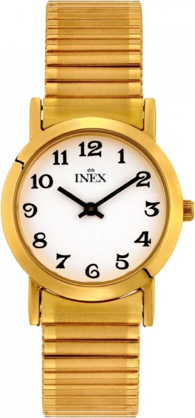 Inex Mens Gold/White A12006-1D0A - Kvarts - Gull - Herreklokker - Rustfritt stål - Mineral