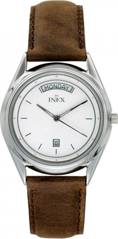 Inex Ladies Silver/White A118-1S0I - Kvarts - Sølv - Dameklokker - Skinn - Mineral